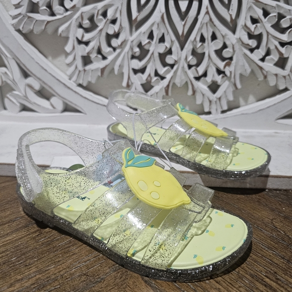 Cat & Jack Other - NEW Cat & Jack Kids Lemon Sandals - Clear and Yellow (Scented) Size 7